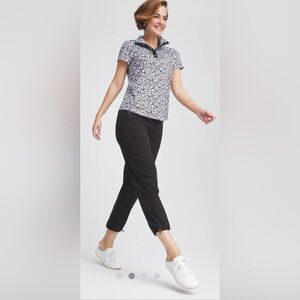 NWT Chico's Zenergy Black Crop Pants with Bungee Ankle - Size 1.5 (women’s 10)